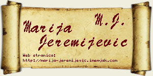 Marija Jeremijević vizit kartica